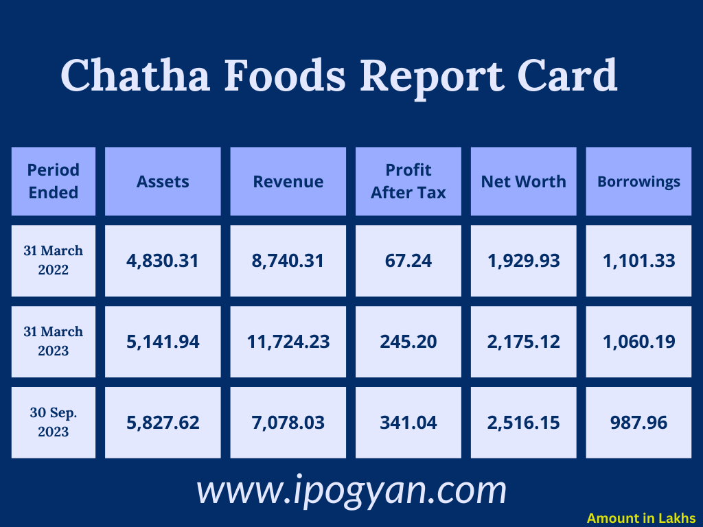Chatha Foods Financials