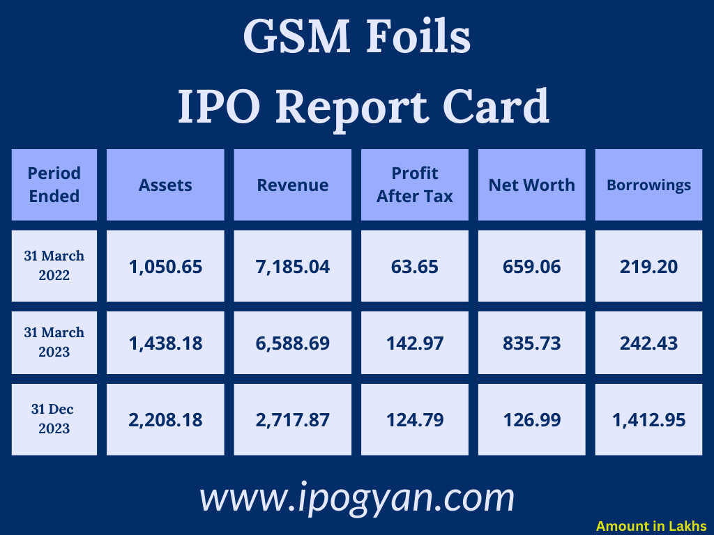 GSM Foils Financials