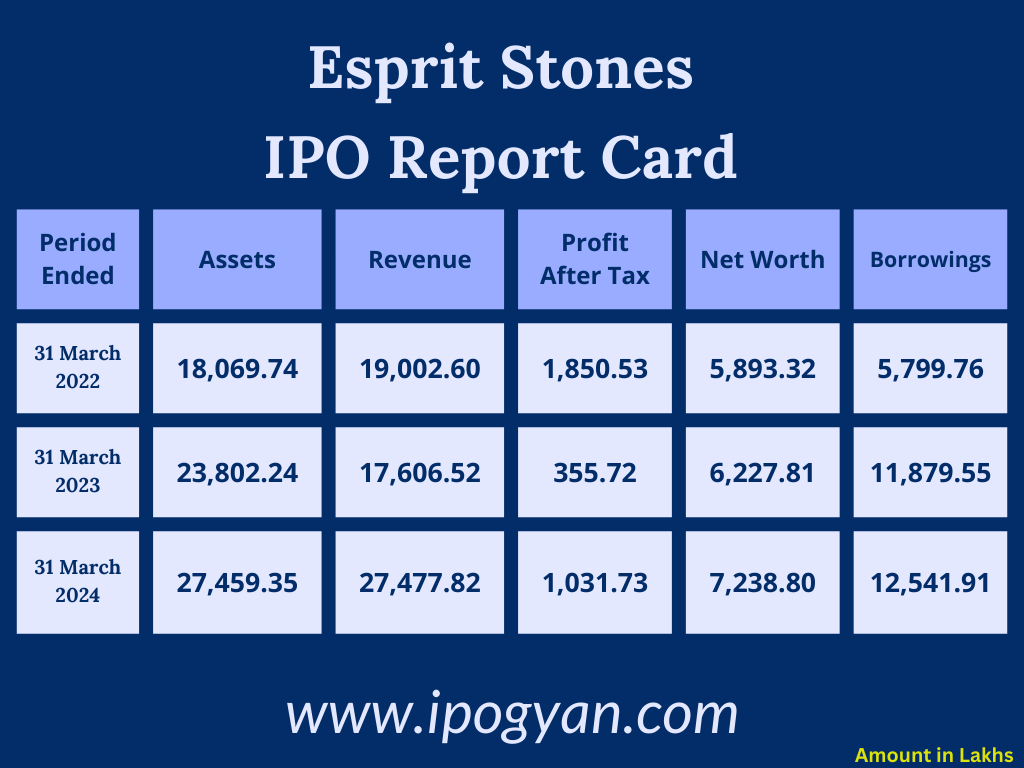 Esprit Stones Financials